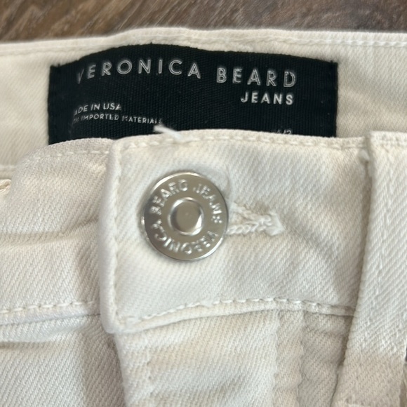 Veronica Beard Ryleigh High Rise Slim Straight Jeans Ecru Size 26/2 off white - Picture 6 of 16